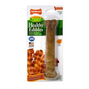 Nylabone Healthy Edibles All-Natural Long Lasting Bacon Flavor Chew Treats 1 Count Giant - Up To 50 Lb