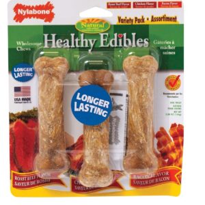 Nylabone Healthy Edibles AllNatural Long Lasting Chew Treats Variety Pack 3 count, 1ea/SMall/Regular  Up To 25 lb