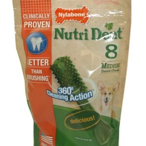 Nylabone Nutri Dent SIMPLE Natural Dental Fresh Breath Flavored Chew Treats 1ea/Medium, 8 ct