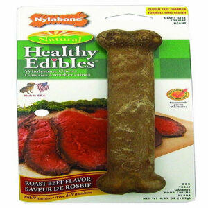 Nylabone Healthy Edibles Roast Beef Flavor Chew Treats For Dog 1 Count Giant - Up To 50 Lb
