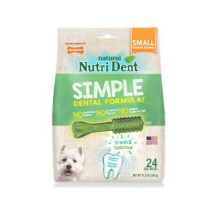 Nylabone Nutri Dent Simple Natural Dental Fresh Breath Flavored Chew Treats 24 Count 4Ea/Small - Up To 15 Ibs.