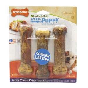 Nylabone Healthy Edibles Puppy Chew Treats 3 count, 1ea/SMall/Regular  Up To 25 lb