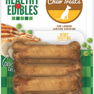 Nylabone Healthy Edibles AllNatural Long Lasting Chicken Flavor Dog Chew Treats 8 Count, Chicken, 1ea/XS/Petite