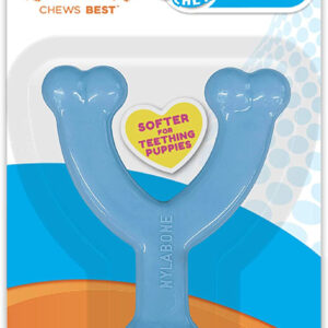 Nylabone Puppy Chew Toy Wishbone Puppy Blue Original, Chicken, 1ea/XS/Petite 1 ct