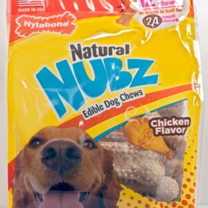 Nylabone Natural Nubz Chicken Dog Treats 12 count, 1ea/Large  30 Ibs.