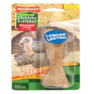 Nylabone Healthy Edibles Wild Natural Long Lasting Turkey Dog Chew Treats 1 Count Large - Up To 50 Lb