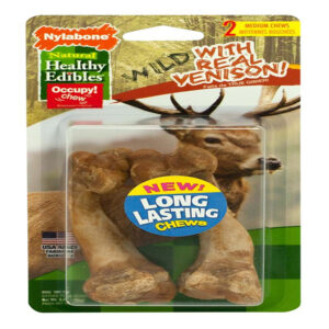 Nylabone Healthy Edibles Wild Natural Long Lasting Venison Flavor Dog Chew Treats 2 Count Medium - Up To 35 Lb