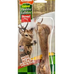 Nylabone Healthy Edibles WILD Natural Long Lasting Venison Flavor Dog Chew Treats Wild Bone, 1ea/Large/Giant1 ct
