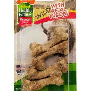 Nylabone Healthy Edibles Wild Natural Long Lasting Bison Flavor Dog Chew Treats 4 Count Small - Up To 20 Lb