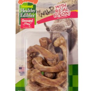 Nylabone Healthy Edibles WILD Natural Long Lasting Bison Flavor Dog Chew Treats Wild Bone, 1ea/SMall/Regular 8 ct