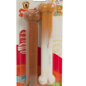 Nylabone Power Chew Flavor Frenzy Durable Dog Chew Toys Twin Pack Funnel Cake  Shish Kabob, 1ea/Large/Giant 2 ct