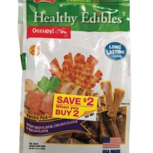 Nylabone Healthy Edibles All-Natural Long Lasting Chew Treats Variety Pack
36 Count, Variety Pack, 1ea/XXS/Mini
