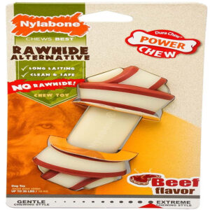 Nylabone Power Chew Rawhide Knot Chew Bone Beef Flavor Medium/Wolf - Up To 35 Lb