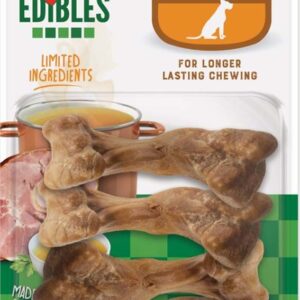 Nylabone Healthy Edibles Broth Bone All Natural Dog Treats Made With Real Bone Broth 4 Count Small/Regular - Up To 25 Lb