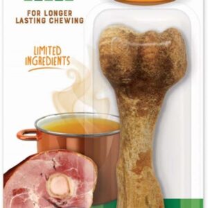 Nylabone Healthy Edibles Broth Bone All Natural Dog Treats Made With Real Bone Broth 1 Count, 1ea/Giant  Up To 50 lb