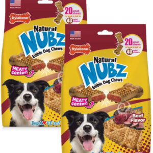 Nylabone Nubz Meaty Center Natural Long Lasting Edible Dog Chews 20 count, 1ea/SMall  Up To 30 lb