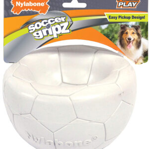 Nylabone Power Play Gripz Dog Soccer Ball Toy with Easy Pickup Design Soccer, 1ea/Medium 1 ct