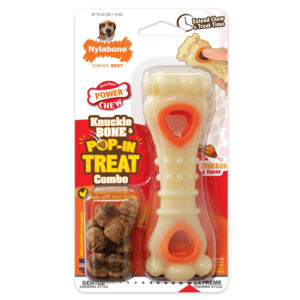Nylabone Power Chew Knuckle Bone  PopIn Treat Dog Toy Combo Knuckle, Chicken, 1ea/Large/Giant 1 ct