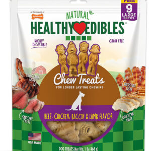 Nylabone Healthy Edibles Farm Friends Grain Free Dog Treats 9 Count Large - up to 30 lbs.