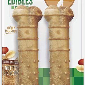 Nylabone Nubz Natural Dog Treats  AllergenFree Peanut Butter Flavor 2 Count, 1ea/Large