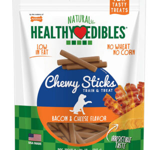 Nylabone Healthy Edibles Chewy Sticks Dog Training Treats Bacon  Cheese, 1ea/12 oz
