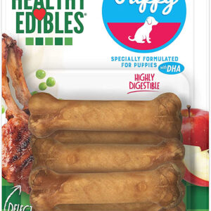 Nylabone Healthy Edibles Puppy Natural Long Lasting Dog Chew Treats Lamb  Apple, 1ea/XL/Souper 1 ct