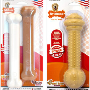 Nylabone Power Chew Durable Dog Chew Toys Twin Pack Beef Jerky  Chicken, 1ea/Large/Giant 2 ct