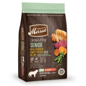 Merrick Grain Free Senior Real Chicken and Sweet Potato Recipe 12 Lbs
