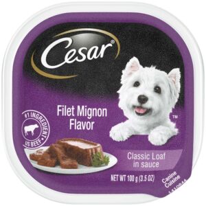 Cesar Filet Mignon Flavor In Sauce Wet Dog Food 24Ea/3.5 Oz, 24 Pk