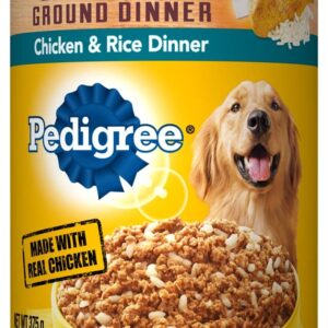 Pedigree Chopped Ground Dinner Chicken & Rice Canned Dog Food 13.2 oz 12 Pack