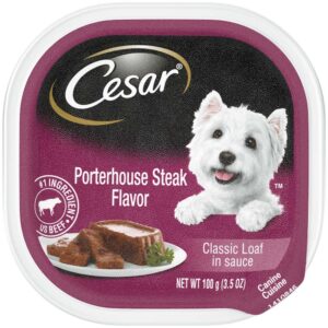 Cesar Porterhouse Steak Flavor In Sauce Wet Dog Food 24Ea/3.5 Oz, 24 Pk