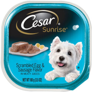 Cesar Sunrise Scrambled Egg and Sausage Flavor Breakfast Dog Food 24Ea/3.5 Oz