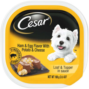 Cesar Ham and Egg Flavor With Potato and Cheese Loaf Wet Dog Food 24Ea/3.5 Oz, 24 Pk