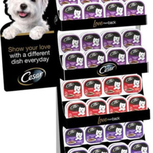 Cesar Mixed Dog Wet Food Floorstand Display 96 Count