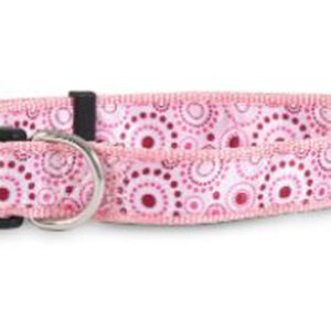 Aspen Ribbon Overlay Adjustable Dog Collar Pink 5/8 in x 10-14 in Small