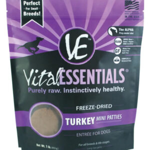 Vital Essentials Freeze Dried Turkey Mini Patties 1 Lb