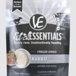 Vital Essentials Dog Freeze-Dried Mini Patties Rabbit 14Oz
