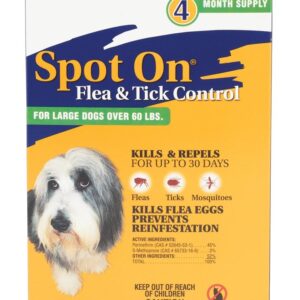 Zodiac Flea and Tick Spot On for Dogs Large Over 60 Pounds 4 Pack