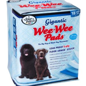 Four Paws Wee-Wee Gigantic Dog Training Pads 18-Count Gigantic 27.5" x 44"