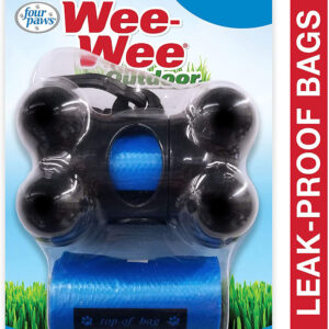 Four Paws Wee-Wee Outdoor Dog Waste Bag Dispenser with Heavy Duty Waste Bags Includes 30 Bags 8" x 15"
