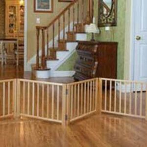 Four Paws Expandable Dog Gate, Wood Gate for Dogs, 3-Panel 24-68" W x 17" H