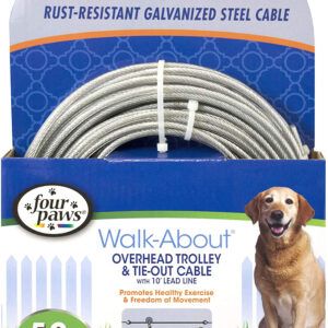 Four Paws Heavy Weight Trolley Exerciser Silver 50 Feet