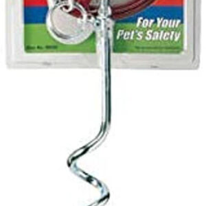 Four Paws Walk About Tie-Out Dog Spiral Stake Silver 15 ft. Cable