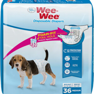 Four Paws Wee-Wee Disposable Dog Diapers 36 Count Medium