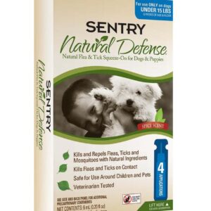Sentry Natural Defense Flea and Tick Squeeze-On Dog Under 15Lb 4Ct