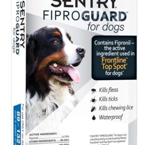 Sentry Fiproguard Dog Flea and Tick Squeeze-On 0.136 Fl Oz, 3 Ct