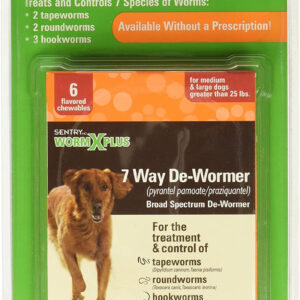 SENTRY Worm X Plus 7 Way De-Wormer for Large Dogs 6 Count