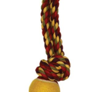 SENTRY Crazy Paws Tug Toy Group "B" Rope with Tennis Ball Assorted 20 in