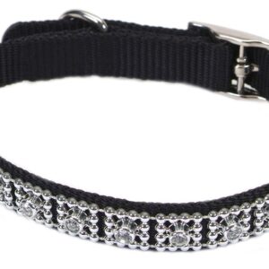 Coastal Nylon Jeweled Collar Black 3/8X10In