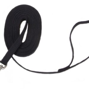 Coastal Train Right! Cotton Web Training Leash Black 5/8X15Ft
